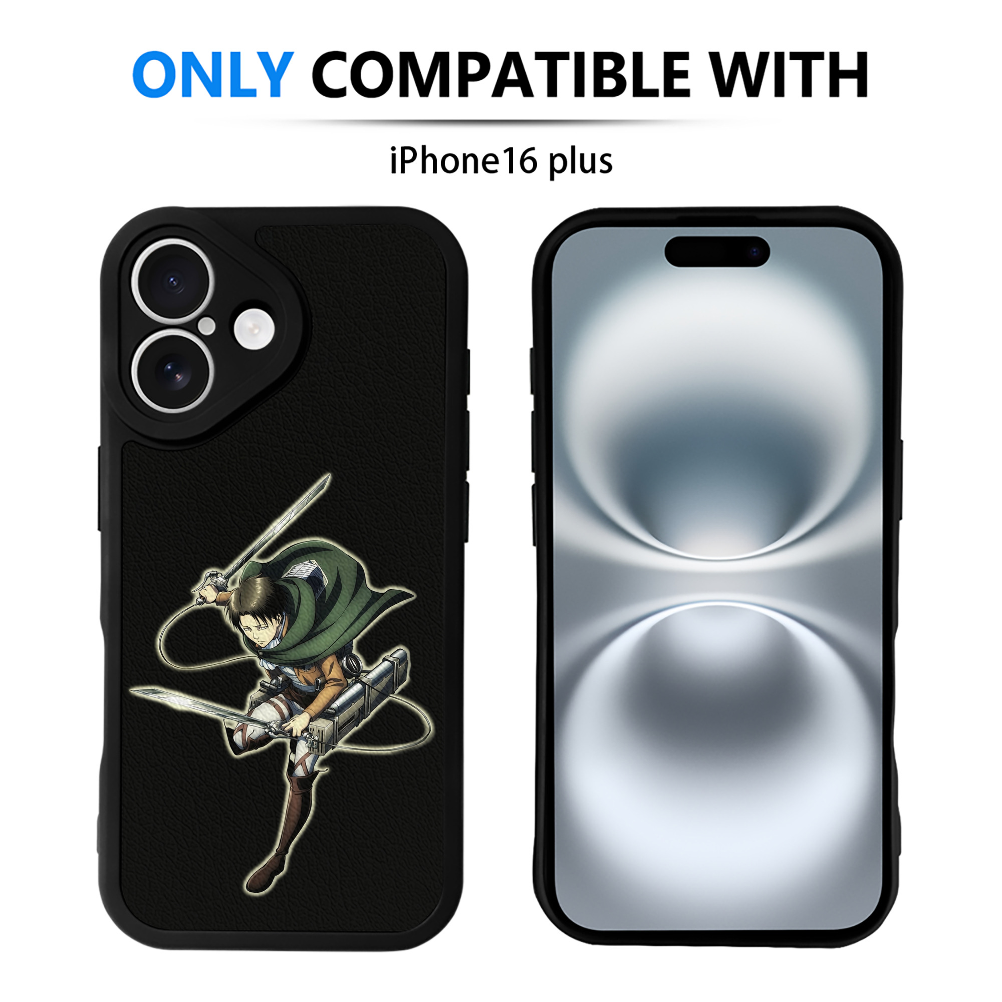 （画像用） 進撃の巨人 リヴァイ·アッカーマン Attack on Titan Levi Ackerman 【iPhone 16シリーズ対応】シリコンスマホケース（レザー調） 材質：シリコン